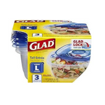 GladFood Storage Containers, Large Square Containers, 3 Count