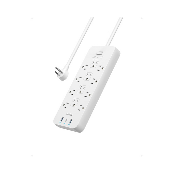 Anker 12-Outlet Surge Protector Power Strip w/ 5' Cable (Black or White)