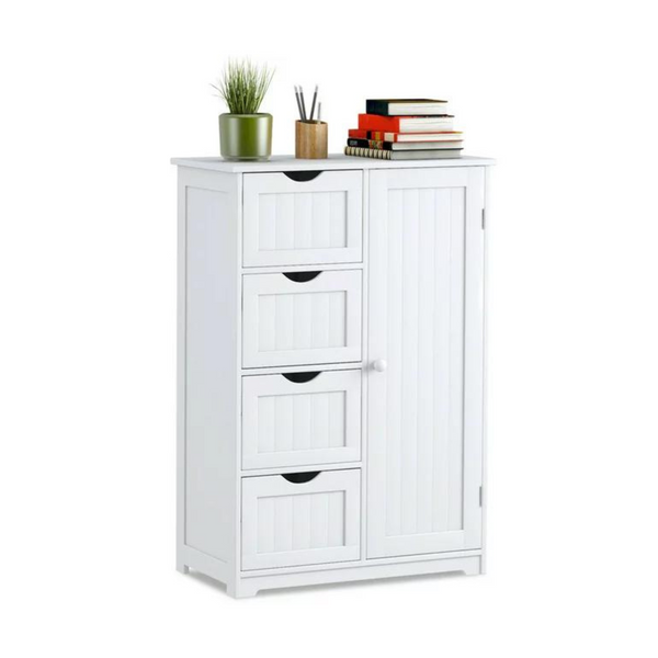 Costway Wooden 4 Drawer Bathroom Cabinet