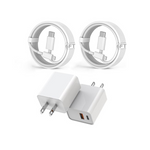 2-Pack 20W Dual Port QC+ USB-C Fast iPhone Adapter with 6ft Cable