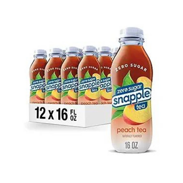 12-Pack Snapple Zero Sugar Peach Tea, 16 fl oz