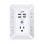 Lvetek 3 Sided 1680J Power Strip Multi Plug Outlets Wall Adapter