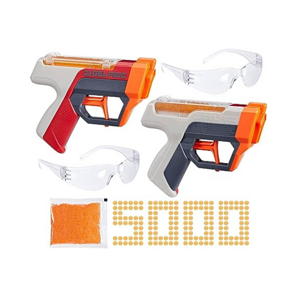 NERF Pro Gelfire Dual Wield Pack w/ 5000 Rounds, 2X 100-Round Hopper & 2 Eyewear