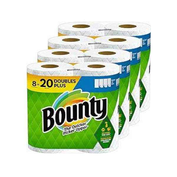 Bounty Paper Towels, 8 Double Plus Rolls = 20 Regular Rolls