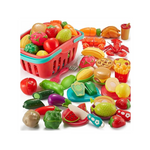 Pretend Play Food Set with Storage Basket, 61Pc