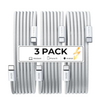 3-Pack Lisen 6.6' 60W USB-C to USB-C Charger Cables