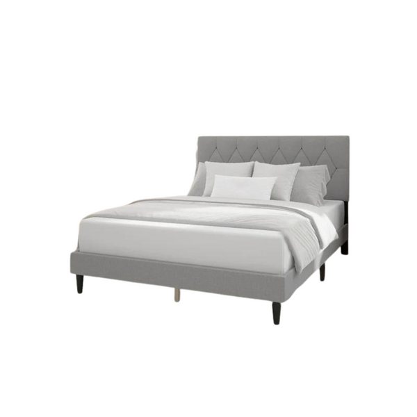 Mainstays Hillside Diamond Tufted Upholstered Queen Platform Bed (3 Colors)