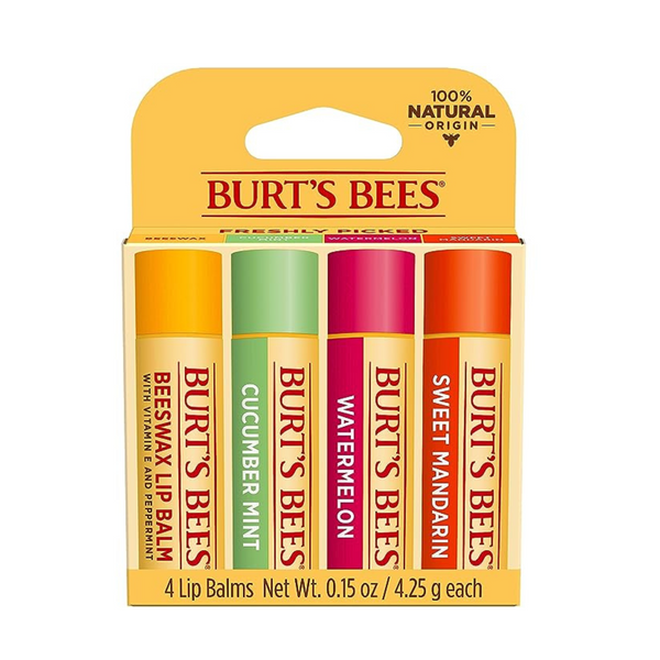 4-Pk 0.15-Oz Burt's Bees Lip Balm (Watermelon, Mandarin, Cucumber Mint, Beeswax)