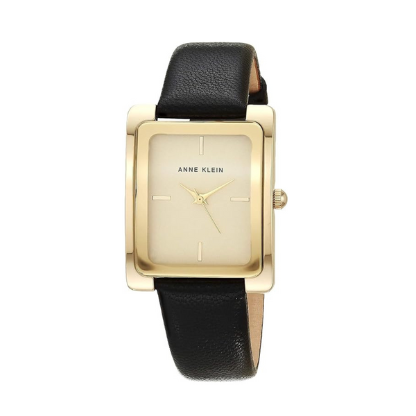 Anne Klein Black Leather Strap Women's Watch