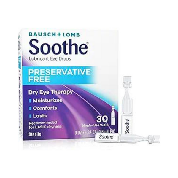 30-Count 0.02-Oz Bausch + Lomb Soothe Preservative Free Lubricant Eye Drops