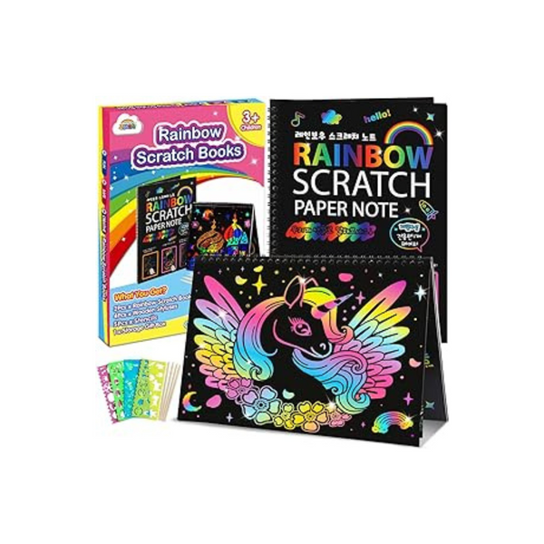 ZMLM Scratch Paper Art-Crafts Gift: 2 Pack Bulk Rainbow Magic Paper