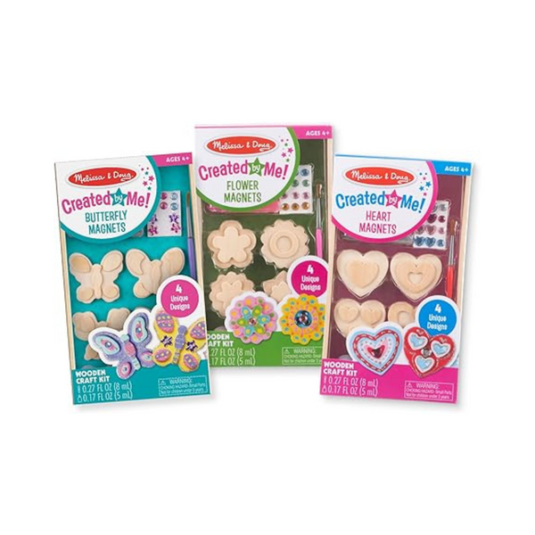 Melissa & Doug Created By Me! Paint & Decorate Your Own Wooden Magnets Craft Kit Bundle