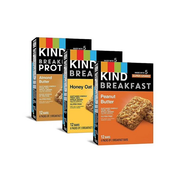 36-Count KIND Breakfast Bars (3-Flavor Variety Pack)