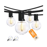 Xmcosy+ 50ft 25-LED Bulbs Waterproof Dimmable Outdoor String Lights