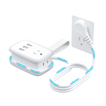 Ntonpower 2-Outlet 3-USB Ports 3ft Travel Power Strip