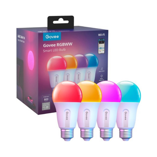 4-Pack Govee 800LM Smart Led Bulb (Multi)