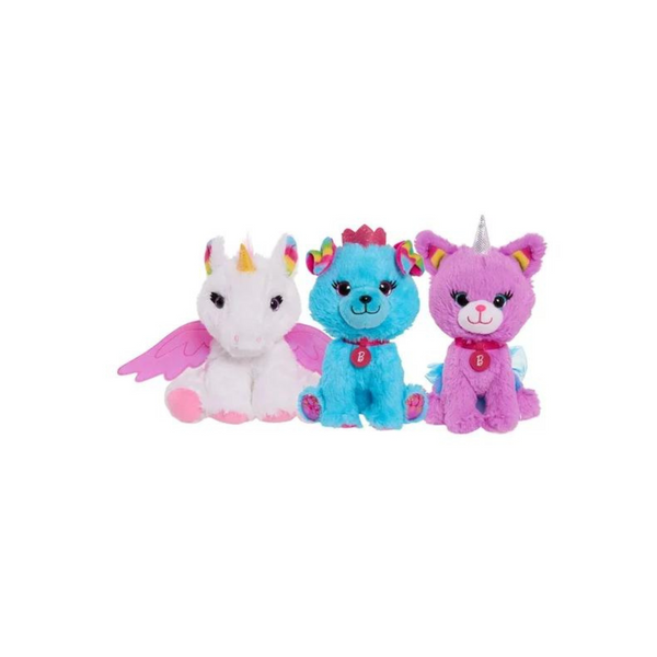 3-Piece 7" Barbie Pets Bean Plush Set (Unicorn, Unicorn Kitty & Princess Puppy)