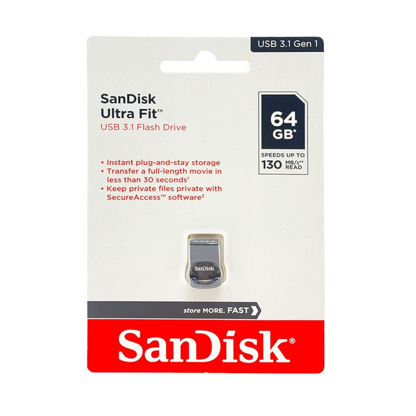 64GB SanDisk Ultra Fit USB 3.1 Flash Drive