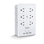 Nikleb Multi Plug Outlet Extender Surge Protector with USB Ports & C Adapter