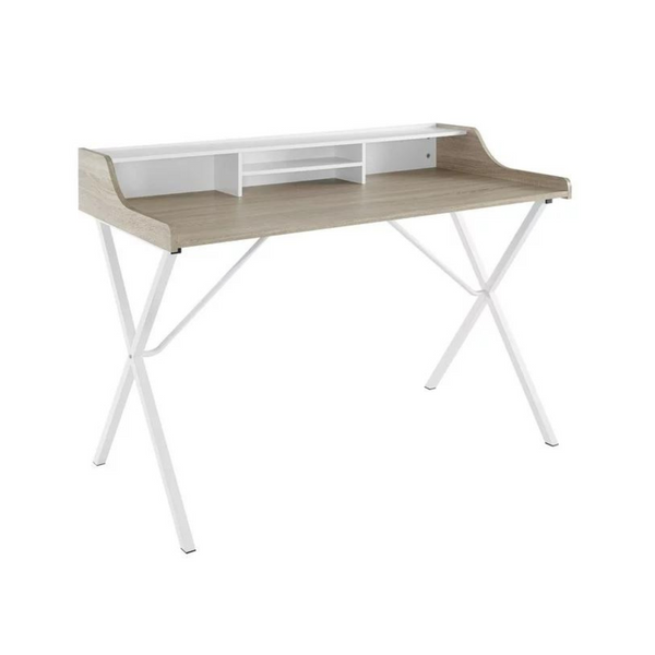 47" Modway Bin Home Office Writing Desk (White/Oak or White/Cherry)