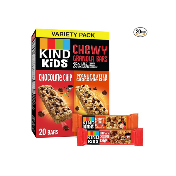 20-Count 0.81oz. Kind Kids Chewy Granola Bars (Chocolate Chip & Peanut Butter)