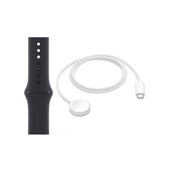 Apple Watch Accessory Bundle (45mm Midnight Sport Band + USB-C Magnetic Charger Cable)