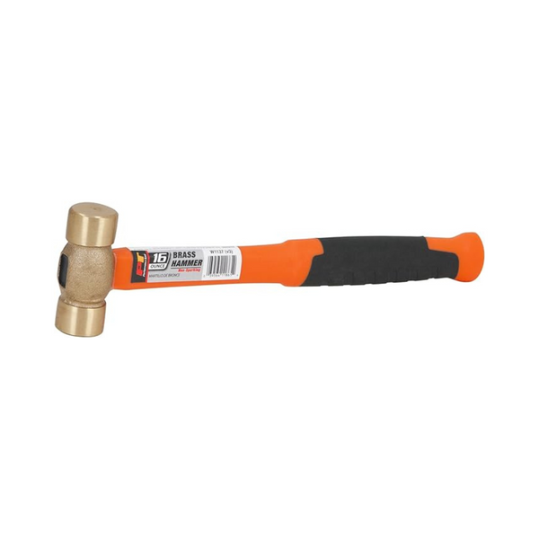 Performance Tool 16oz Solid Brass Head Hammer w/ 11" Fiberglass Handle (W1137)