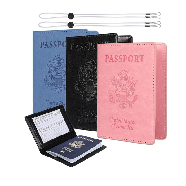 3-Pack Bulfull Leather Passport Holder