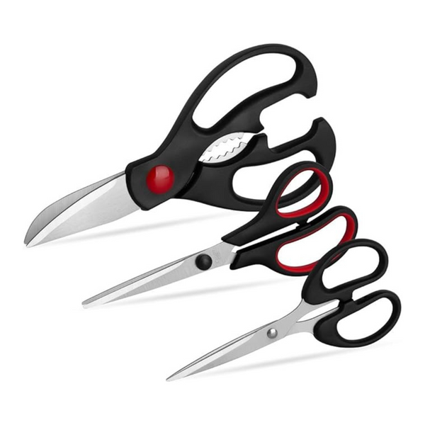 3-Pack QtoiKce Stainless Steel Sharp Kitchen Scissors