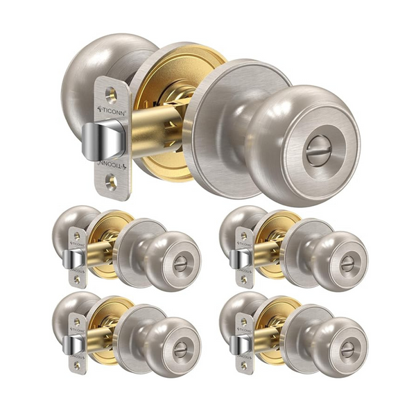 5-Pack Ticonn Ball Door Knob with Dead Bolt