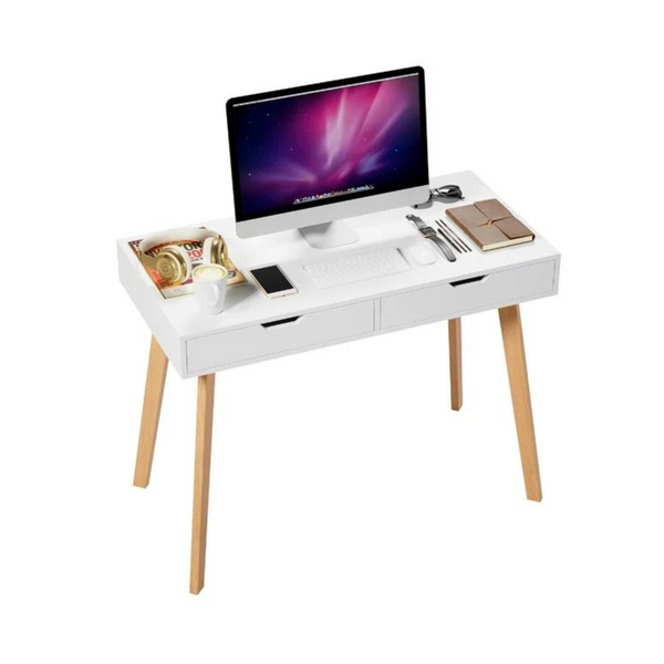 Homfa Writing Computer Desk with 2 Drawers