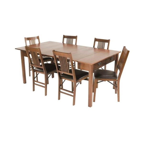 Meco Stakmore Traditional Fruitwood Frame Expanding Table