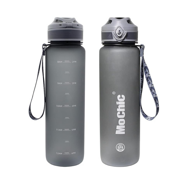 32oz Motivational Water Bottle with Time Marker & Removable Strainer