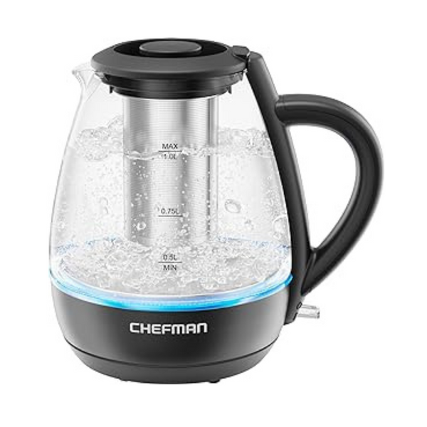 Chefman 1L 1500W Electric Kettle with Tea Infuser