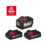 Milwaukee M18 18-Volt Lithium-Ion High Output 12 Ah Battery w/ 2x 3 Ah Batteries