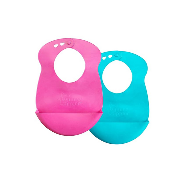 Tommee Tippee Easi-Roll Baby Bibs with Crumb & Drip Catcher (2 Count)