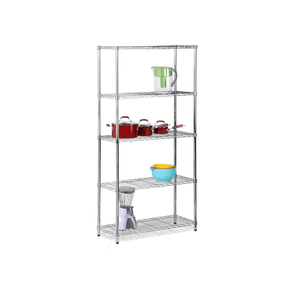 Honey-Can-Do, 5-Tier Chrome Heavy-Duty Adjustable Shelving Unit