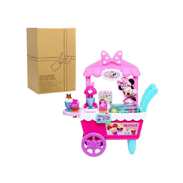 Disney Junior Minnie Mouse Ice Cream Cart Playset with 40-Pieces