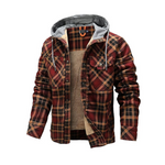 Hypestfit Men's Corduroy Plaid Sherpa Lined Flannel Shirt Jacket