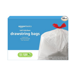 120-Count 13 Gallon Amazon Basics Flextra Tall Kitchen Drawstring Trash Bags