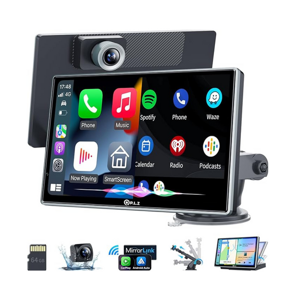 Plz 7" Bluetooth 5.3 Apple Carplay Stereo Screen