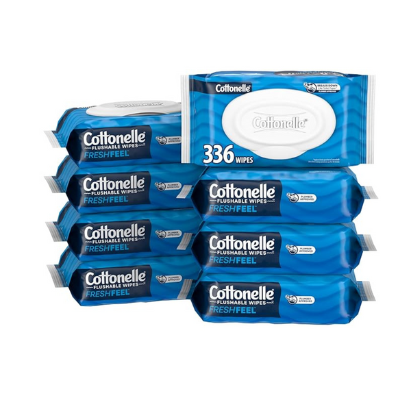 8-Pack 42-Count Cottonelle Freshfeel Flushable Wet Wipes