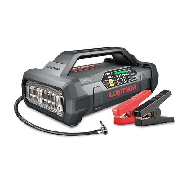 Lokithor 1500Amp 18000mAh 12V Jump Starter with Air Compressor