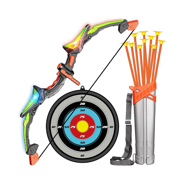 Bigdream Detachable Kids Led Light Up Archery Bow and Arrow Toy