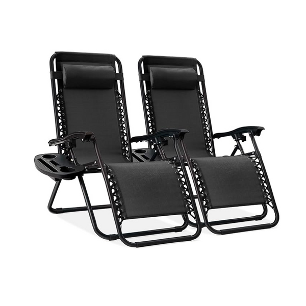 Set of 2 Best Choice Products Adjustable Steel Chair Recliners