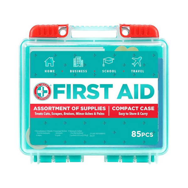 85-Piece Be Smart Get Prepared First Aid Kit In Durable Plastic Case