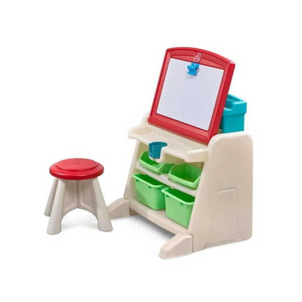 Step2 Kids Flip & Doodle Art Easel Desk with Stool