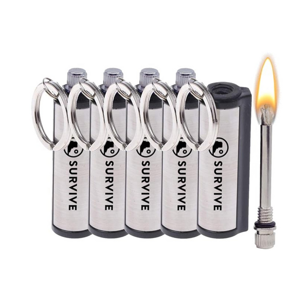 5-Pack Metal Keychain Emergency Fire Starter Striker