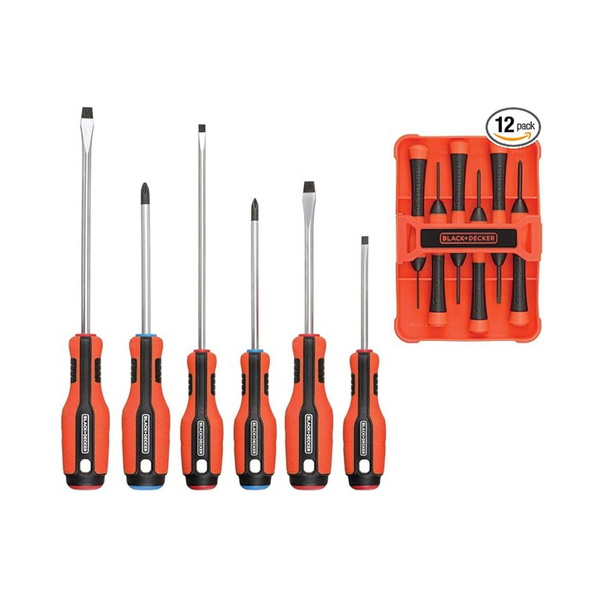 Black+Decker Magnetic Screwdriver Set, 12-Piece Set