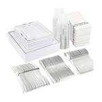 350-Pcs Silver Plastic Disposable Dinnerware Set